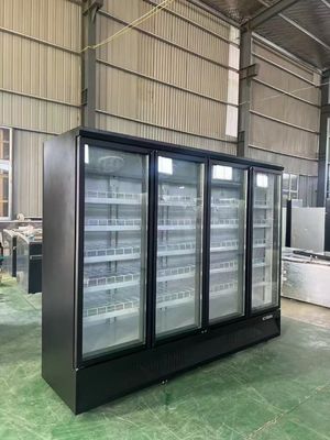Frigorifero per bevande per supermercati OEM con raffreddamento multiclimatico e porta in vetro bianco