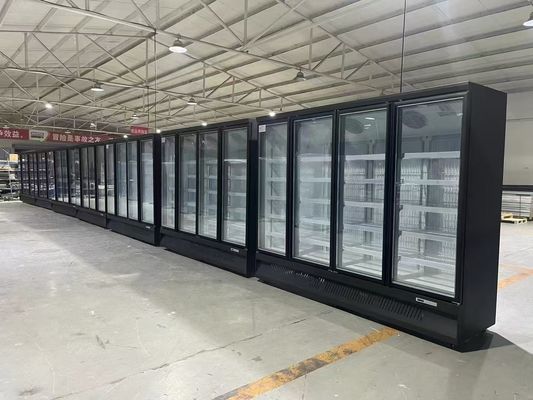 Frigorifero per bevande per supermercati OEM con raffreddamento multiclimatico e porta in vetro bianco