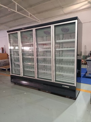 Frigorifero per bevande con porta di vetro raffreddata ad aria a doppia temperatura e acciaio da verniciatura