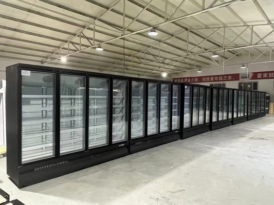 Frigorifero per bevande con porta di vetro raffreddata ad aria a doppia temperatura e acciaio da verniciatura