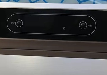Vitrina del frigorifero con porta di vetro verticale con termostato digitale