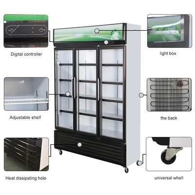 220V-240V/50HZ 60HZ 110V/60HZ Display Cooler 2 Porte Negozio Bevande Frigo