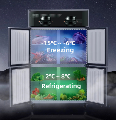 110V/60HZ 4 porte armadi frigoriferi pesanti frigorifero verticale frigorifero frigorifero congelatore