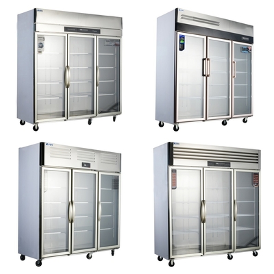 Frigorifero commerciale in acciaio inossidabile a 3 porte per la conservazione della cucina completamente refrigerata
